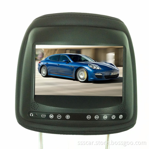 7 Inch LCD Car Headrest Monitor with ISDB-T (TV, Audio, Video, Headphone) (M-7669TV)